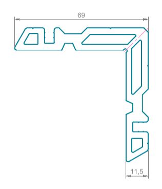 Угловая закладная 61,5мм (1)