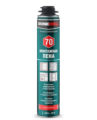 Пена полиуретановая монтажная профессиональная всесезонная DONEWELL 70  (вес брутто 950гр) (1)
