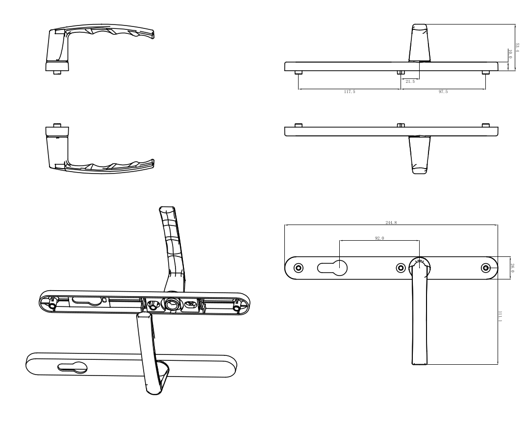 SC Нажимной гарнитур с пружиной 26/92мм, белый (RAL9016) #1