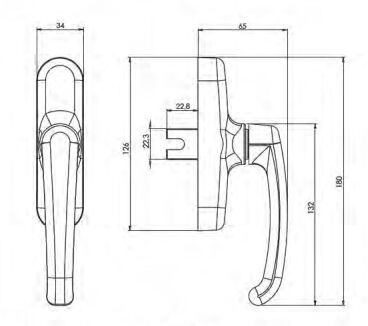 Оконная ручка на алюминий - неокрашенная (1)