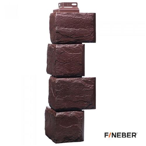 Наружный угол к фасадным панелям FineBer Камень природный коричневый 455х172 (1)