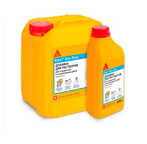 SikaMixPlus, Пластифицирующая и стабилизирующая добавка для клад. и штук.растворов(0,9л) (1)