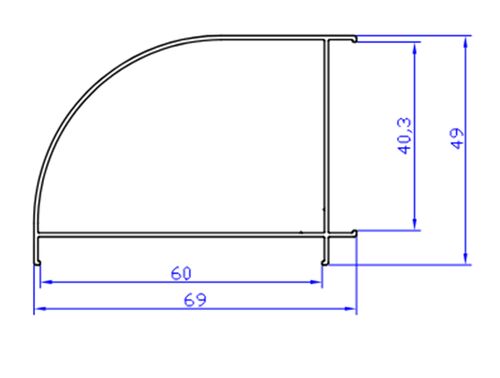 Угловой профиль 90° 60х40 Р400/74ХL 9016 6м (1)