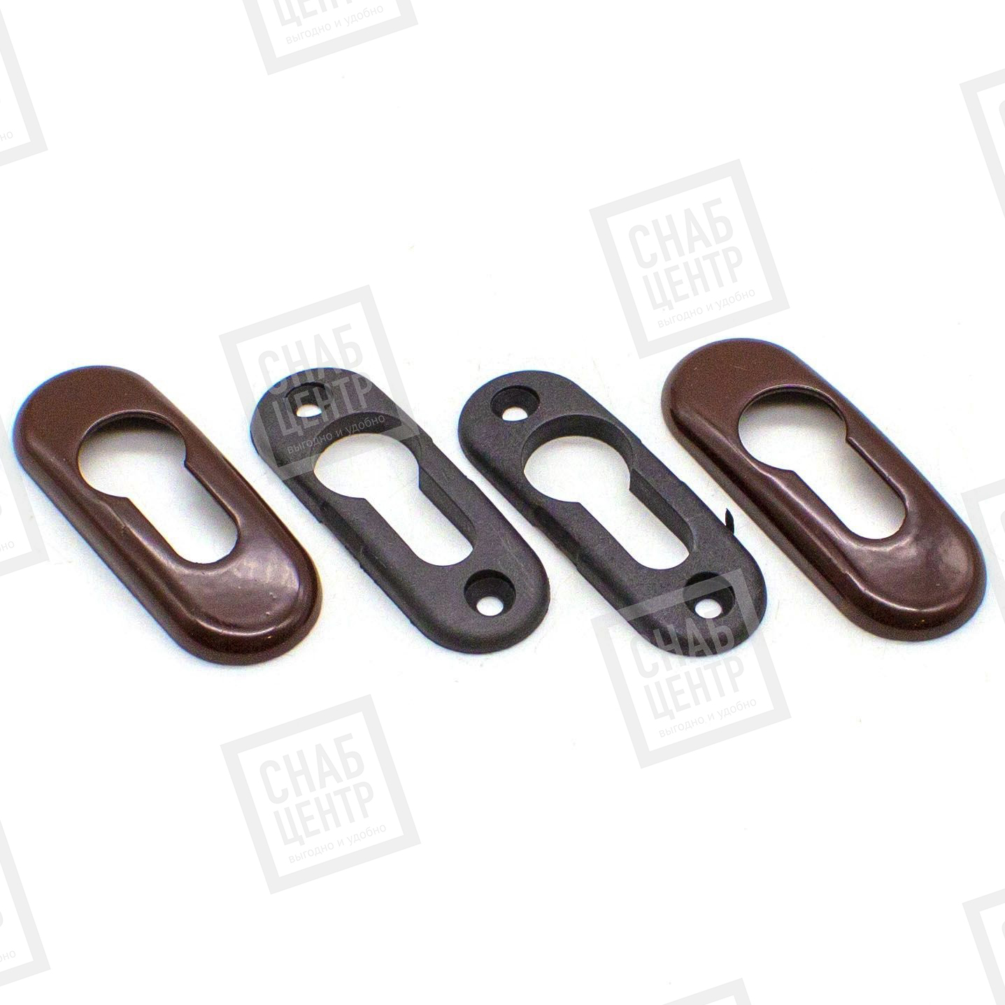 SC Накладка декоративная металлическая на замковый цилиндр, КОРИЧНЕВАЯ  (RAL8017) (1)