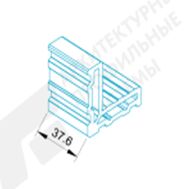 Угловая закладная на раму/створку оконную 14,3мм. под обжим #0