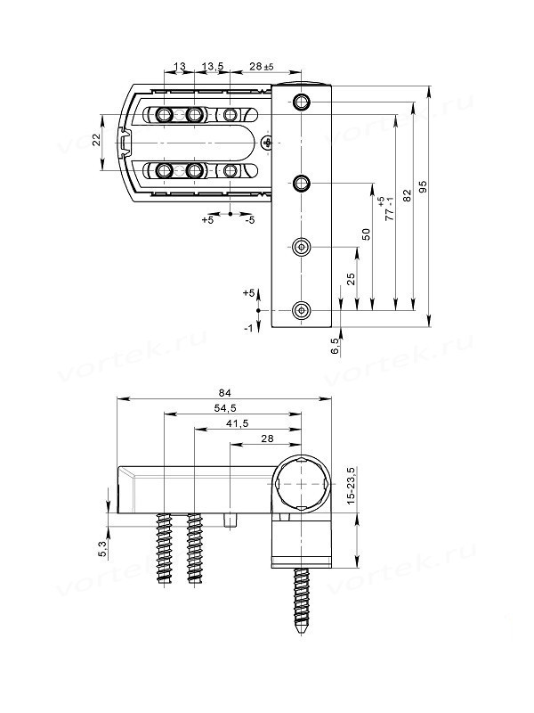 SC Петля дверная Roto Door Line cерия PS23 RAL 9016 белая 80кг #1