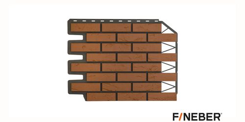 Фасадная панель FineBer Кирпич Баварский, терракотовый (1)
