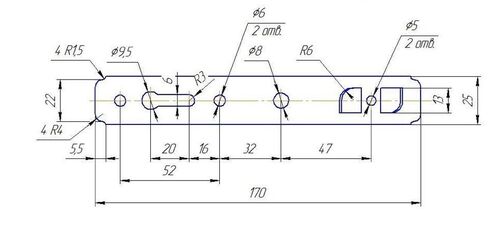 Анкерная пластина KBE(ТИСС) 70/170*1,2мм (1)