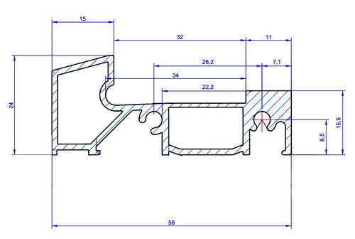 Порог алюминиевый 60мм Rehau и Аналоги (BRUSBOX, R-line) (6,0) (1)