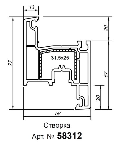 Створка Z 58 Top-Line (6,5) (9 смещ) (1)