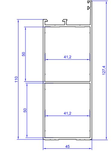 Изображение предварительного просмотра товара Дверной цокольный профиль 127мм L=6500 неокрас №1