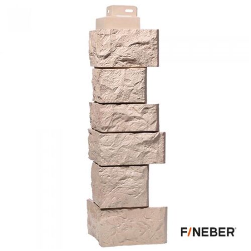 Наружный угол к фасадным панелям FineBer Камень дикий песочный 485х144 (1)