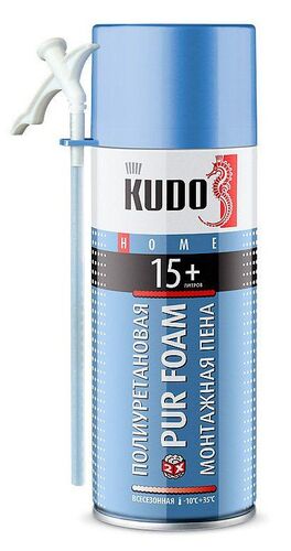 Пена полиуретановая монтажная бытовая всесезонная  KUDO HOME 15+ 520 мл (1)