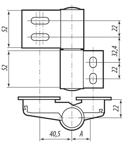 Петля дверная СТН-2369 без покрытия (1)
