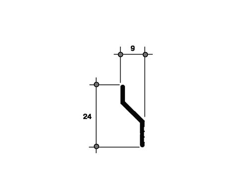 Направляющая москитной сетки C640/41X 9016 6м (1)