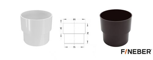 Соединитель труб D80 Белый (1)