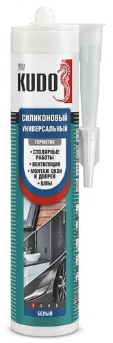 Изображение предварительного просмотра товара Герметик KUDO силиконовый универсальный белый 280 мл №1