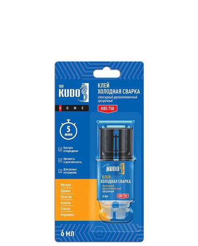 Клей эпоксидный двухкомпонентный прозрачный KUDO HOME , 6 мл (1)