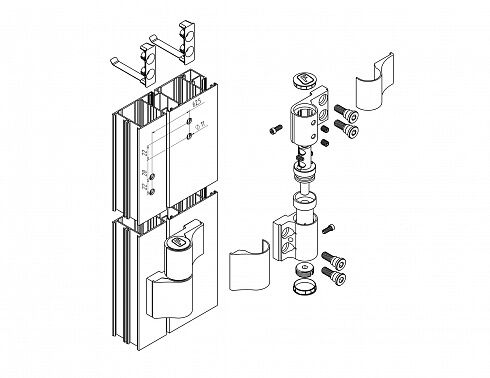 Петля ППД-2 (с анкерными винтами для "теплого профиля") RAL 9016 #1