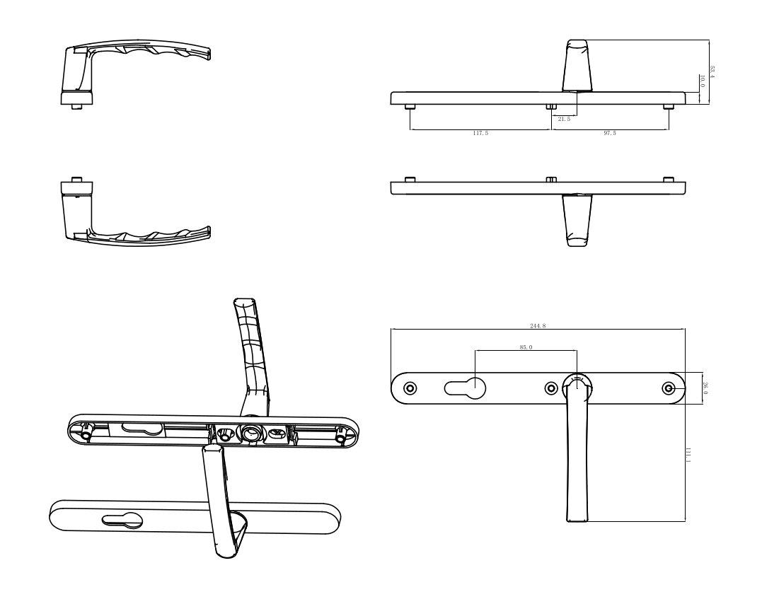 SC Нажимной гарнитур с пружиной 26/85мм, коричневый (RAL8017) #1