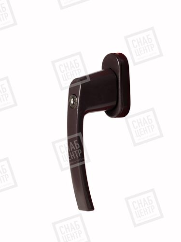 SC Ручка оконная с ключом коричневая 37мм  (RAL8019) (1)