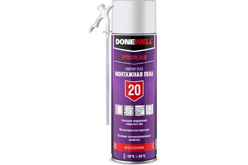 Пена полиуретановая монтажная бытовая DONEWELL ENERGY FLEX 20 всесезонная (1)