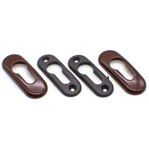 Накладка декоративная металлическая на замковый цилиндр, КОРИЧНЕВАЯ  (RAL8017) (1)