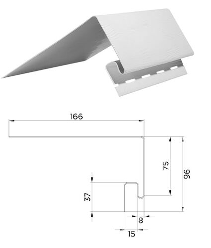 Околооконная планка к сайдингу Classic Color,белый 3000 мм. (1)