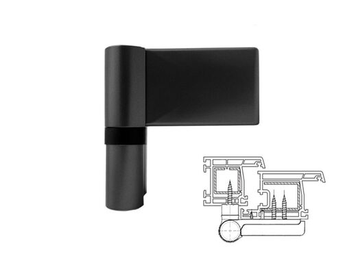 Петля дверная DH (KT-V) (40700) 120кг, черная (1)