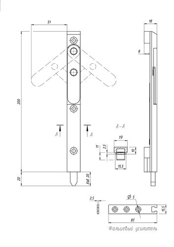 Шпингалет аналог KFV 8032,1уп-10шт/60шт/100шт/1шт #1