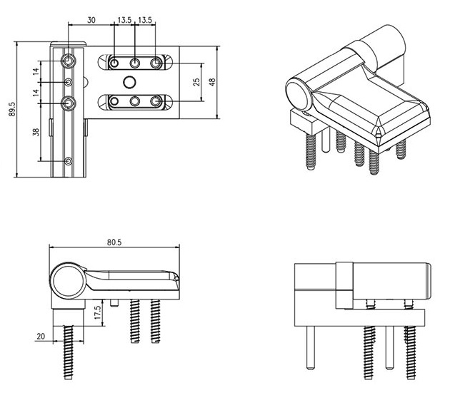 SC Петля дверная KTS  120кг, коричневая RAL 8019 #1