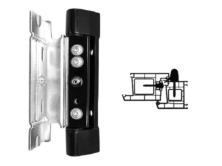 Петля Роликовая ПВХ Ронда черный (1)