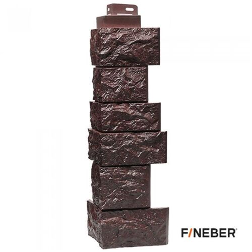 Наружный угол к фасадным панелям FineBer Камень дикий коричневый 485х144 (1)