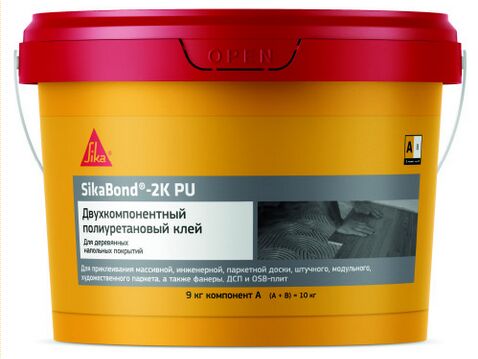 Двухкомпонентный клей для паркета SikaBond-2K PU (A+B) коричневый Ведро 10 кг (1)