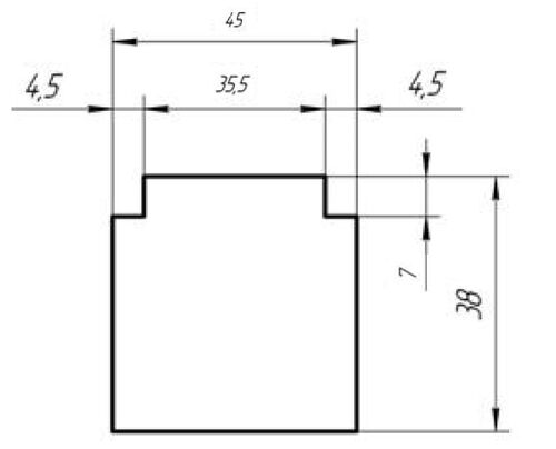 Теплый подставочный профиль 38*35*1200мм (Rehau 60/70) (1)