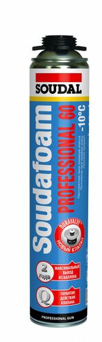 Пена монтажная Soudal Professional 60л (ЗИМА) (вес брутто 910гр) (1)