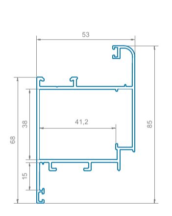Профиль створки 68мм RAL 9016 L=6500 (1)