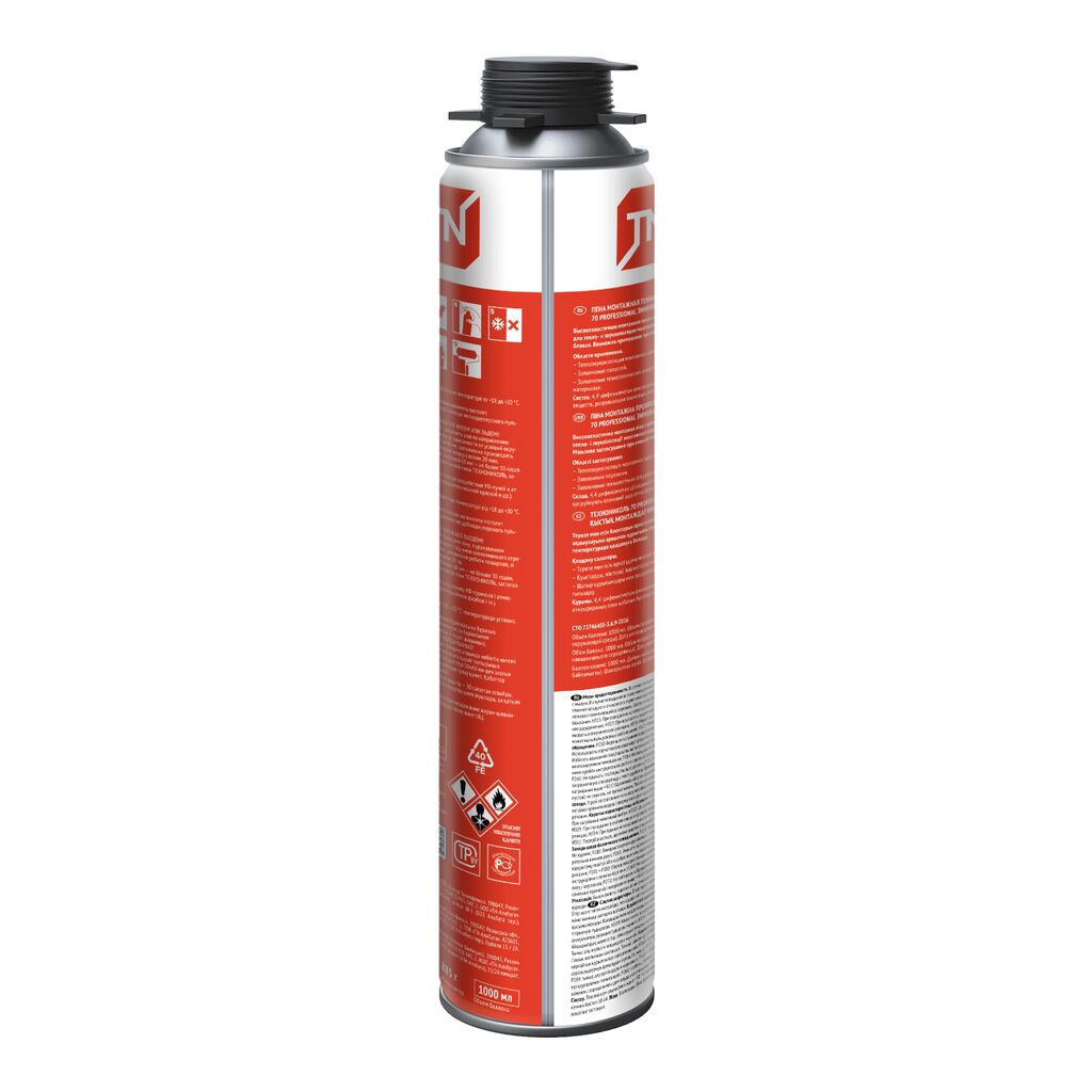 Пена монтажная ТЕХНОНИКОЛЬ 70 PROFESSIONAL  (всесезонная) (вес брутто 1001гр)