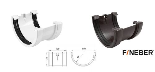 Соединитель желобов Коричневый (1)