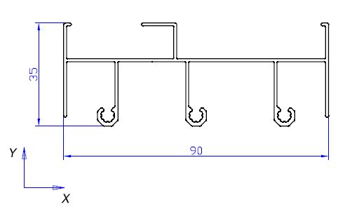 Профиль рамы верхний 3-х полозьевая система С640/61Х 9016 6м (1)