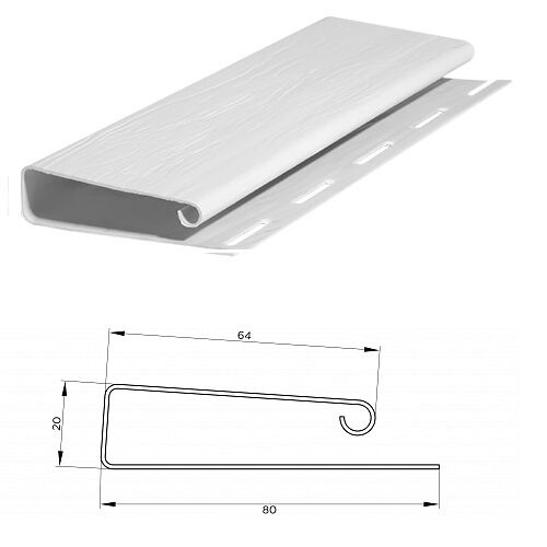 J-профиль широкий к сайдингу белый 3000мм (1)