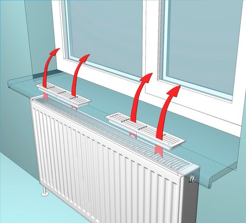 Решетка вентиляционная РП фланец 432х117 переточная 455х133 АБС пластик #1