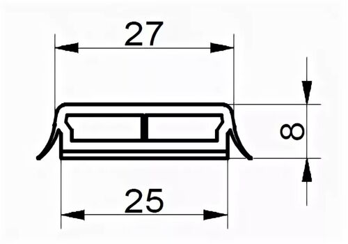 Профиль "Фальш-переплет" 27мм ( черная резина) L-5м #1