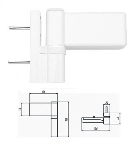 Петля дверная DH (KT-V) (40700) 120кг, белая (1)