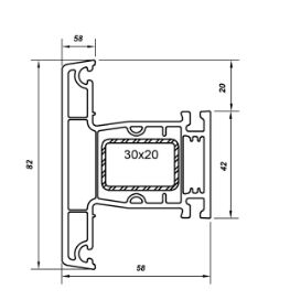 Импост 58 Top-Line (6,5) (наруж. AG46H Антрацит шагрень/ внут. AG46H Антрацит шагрень) (1)