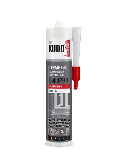Герметик силиконовый нейтральный KUDO PROFF  прозрачный, 280 мл (1)