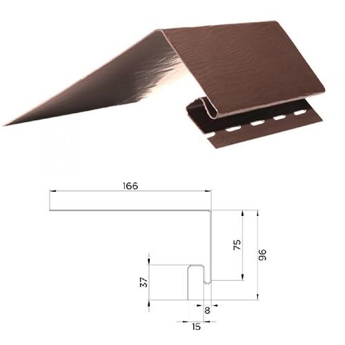 Околооконная планка к сайдингу FineBer, коричневый (8017) 3000 мм (1)