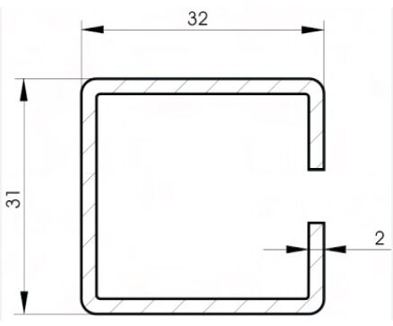 Профиль армирующий КВЕ 201 31*32 (1,9)  (в дверную раму TopLine) (1)