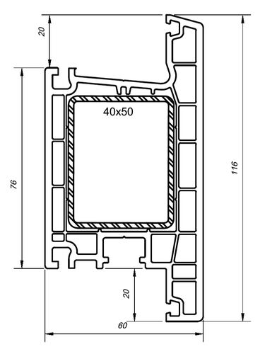 Створка дверная Т-116  R-Line-60 (6,5) (1)