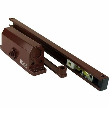 Двойной доводчик со скользящ тягой и ФИКСАЦИЕЙ (Hold Open),110 кг DÖRF SLIDE 8224 корич (1)